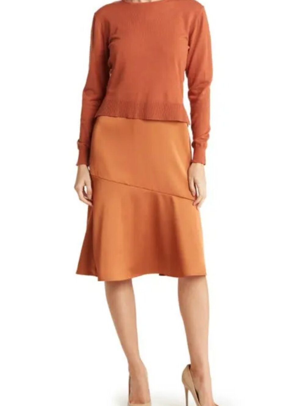 Sam Edelman  slipdress & long sleeve sweater two-piece set